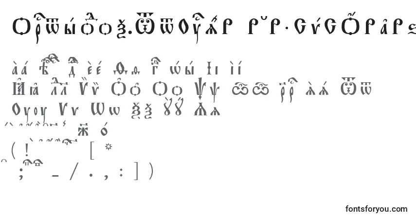 A fonte Orthodox.TtUcs8Р Р°Р·СЂСЏРґРѕС‡РЅС‹Р№ – alfabeto, números, caracteres especiais